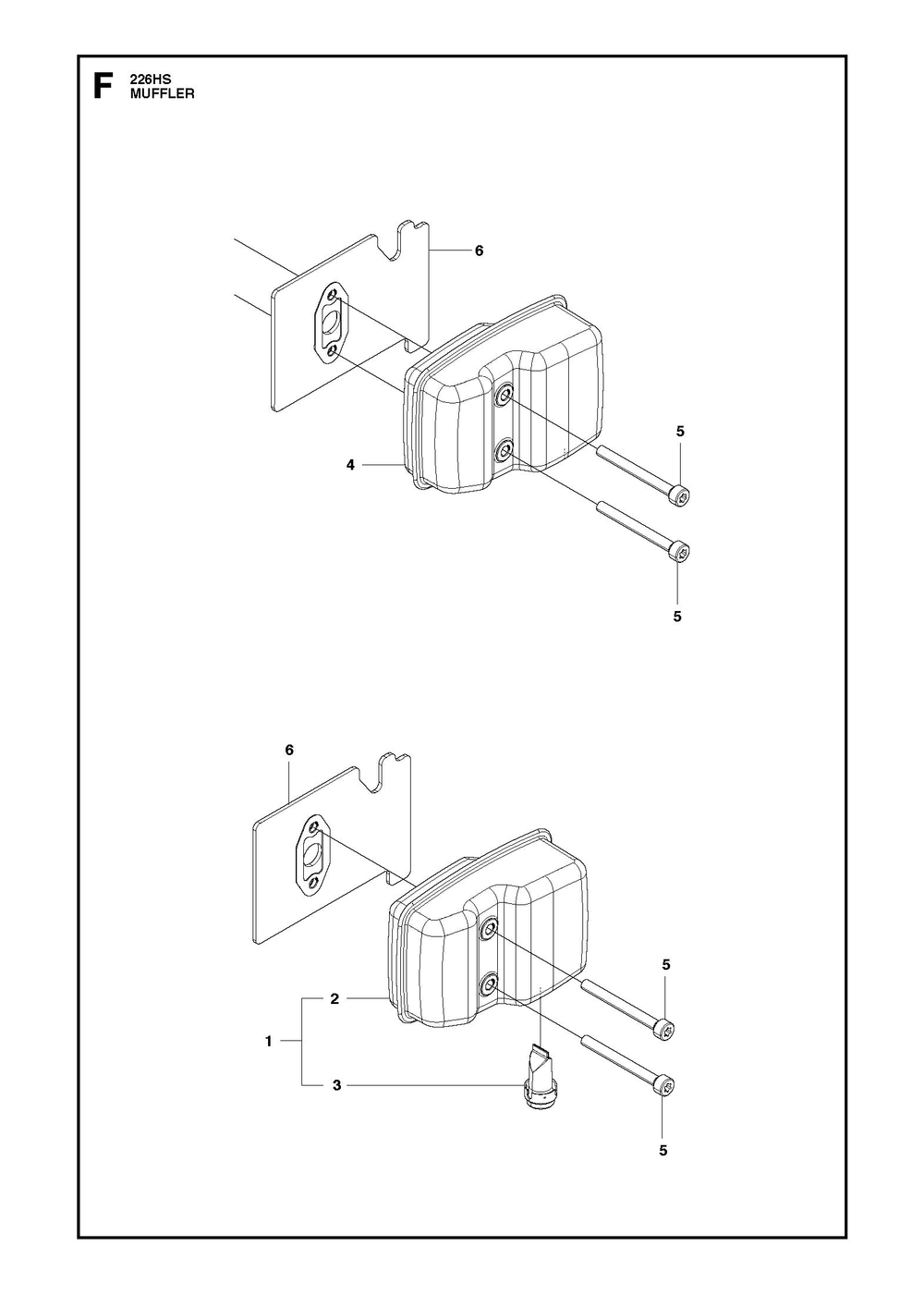 Muffler Diagram and Parts List for 226HS75S 2009 Husqvarna Trimmer