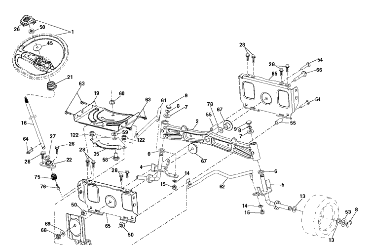 Steering Diagram and Parts List for TS348XD (96041043700)(2019-08) Husqvarna Lawn Tractor