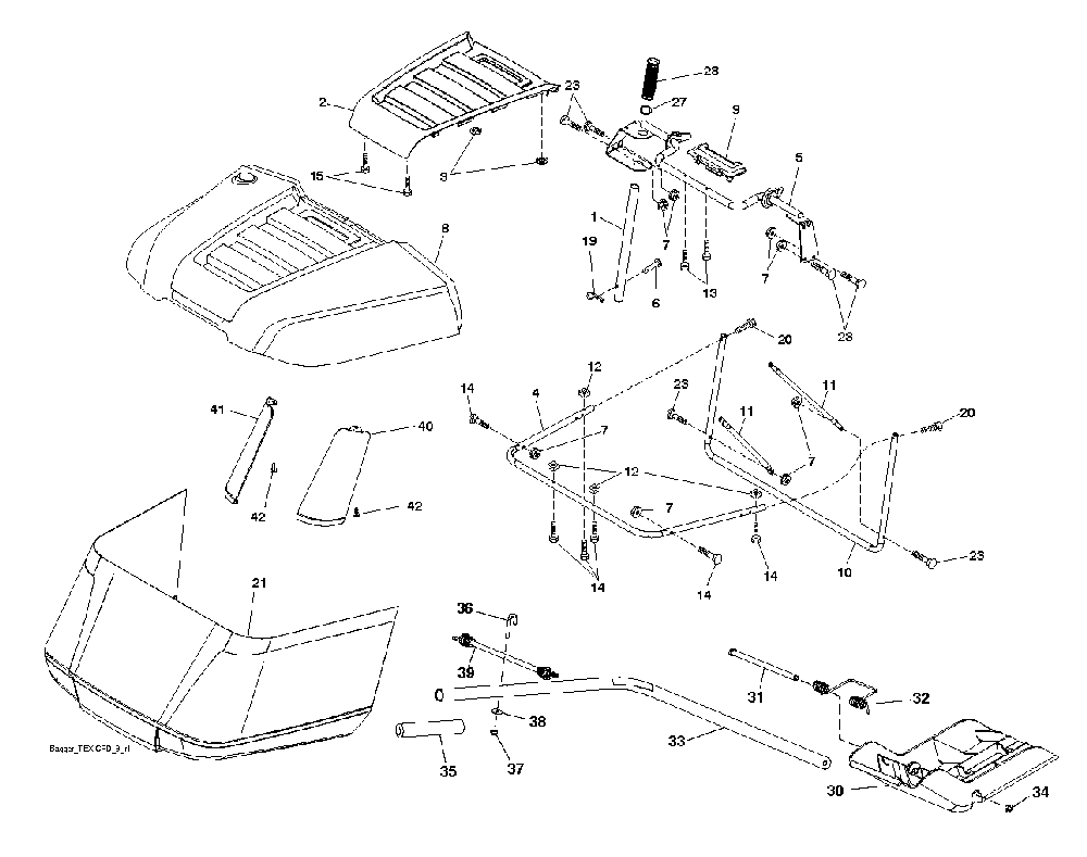 Bagger Diagram and Parts List for CTH150 (TWIN, 96061026100)(2010-01) Husqvarna Lawn Tractor