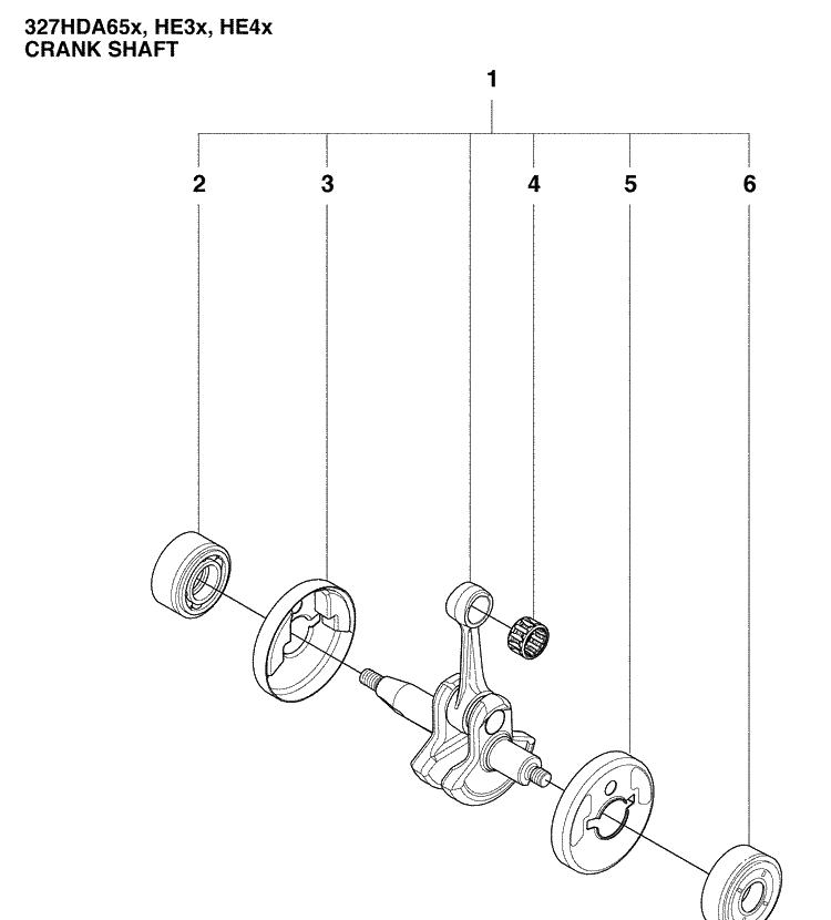 Crank Shaft Diagram and Parts List for 327HE4X-SERIES (966976501)(2009-04) Husqvarna Hedge Trimmer