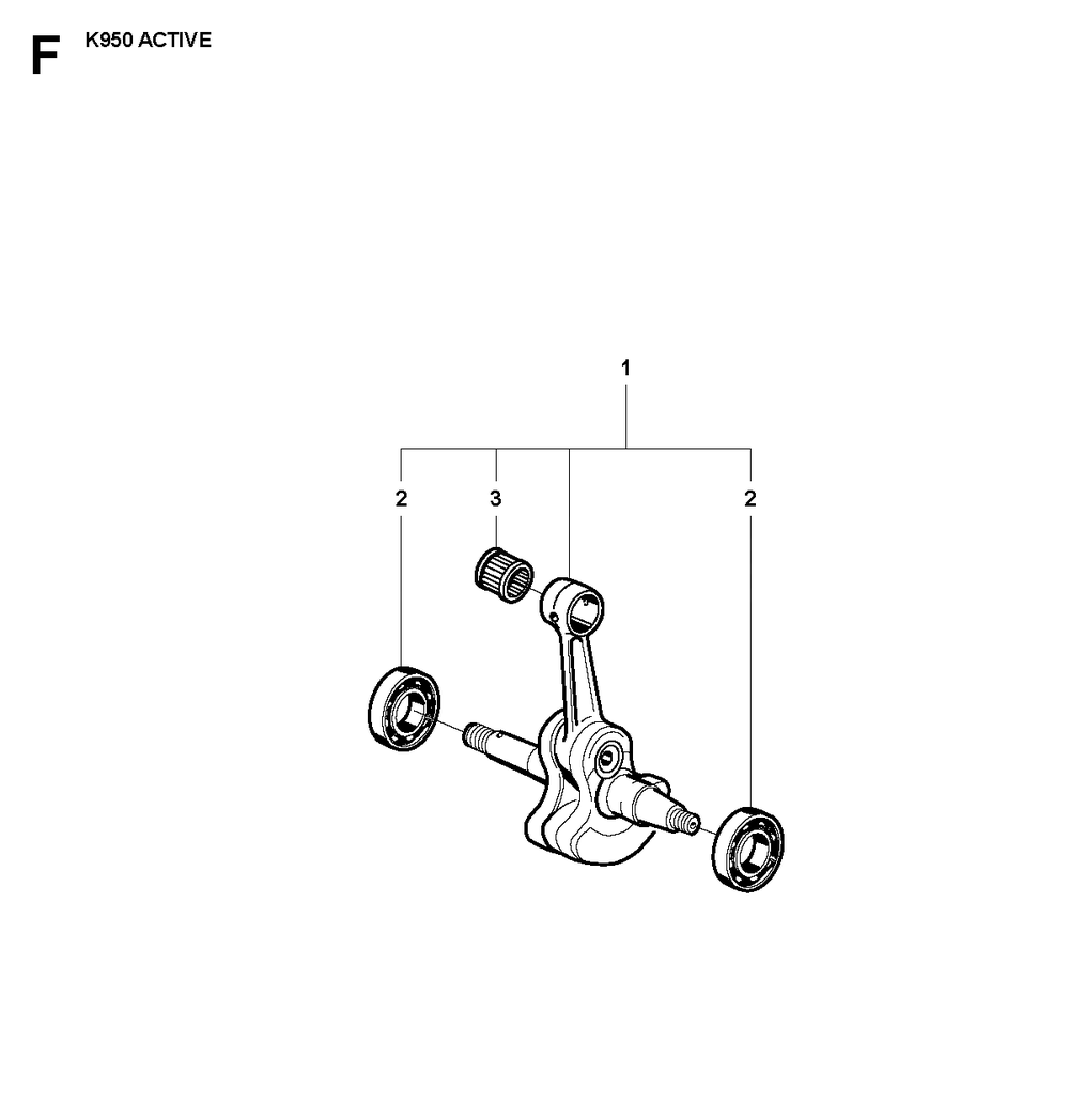 Crankshaft Diagram and Parts List for K950 2007-01 Husqvarna Circular Saw