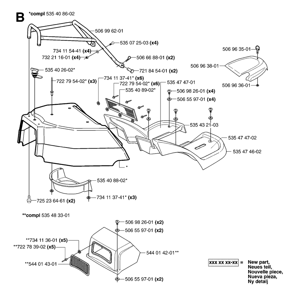 Cover 2 Diagram and Parts List for PF21AWD (965095101)(2007-03) Husqvarna Lawn Tractor