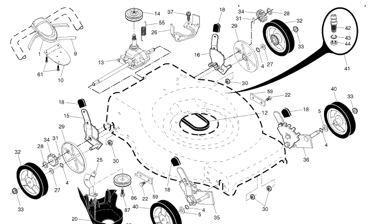 Drive Diagram and Parts List for LC356V (96141021200)(2018-08) Husqvarna Lawn Mower