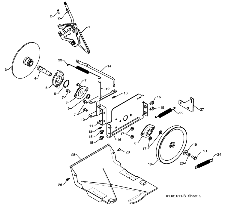 Drive 3 Diagram and Parts List for ST261E (96191003000)(2009-09) Husqvarna Snow Blower
