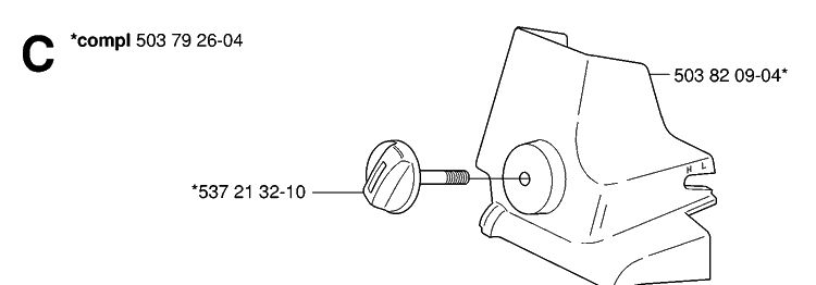 Filter Cover Diagram and Parts List for 338XPT 20063600001-Current Husqvarna Chainsaw