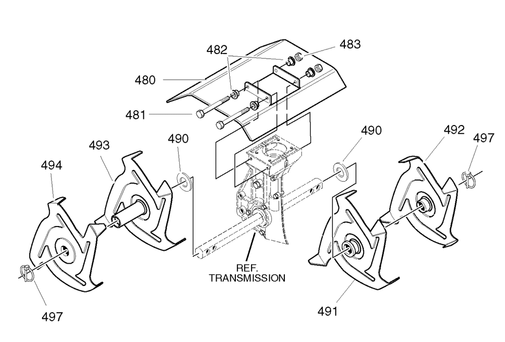 Tine Assembly Diagram and Parts List for 11054X37NB-CT20 2007 Husqvarna Cultivator