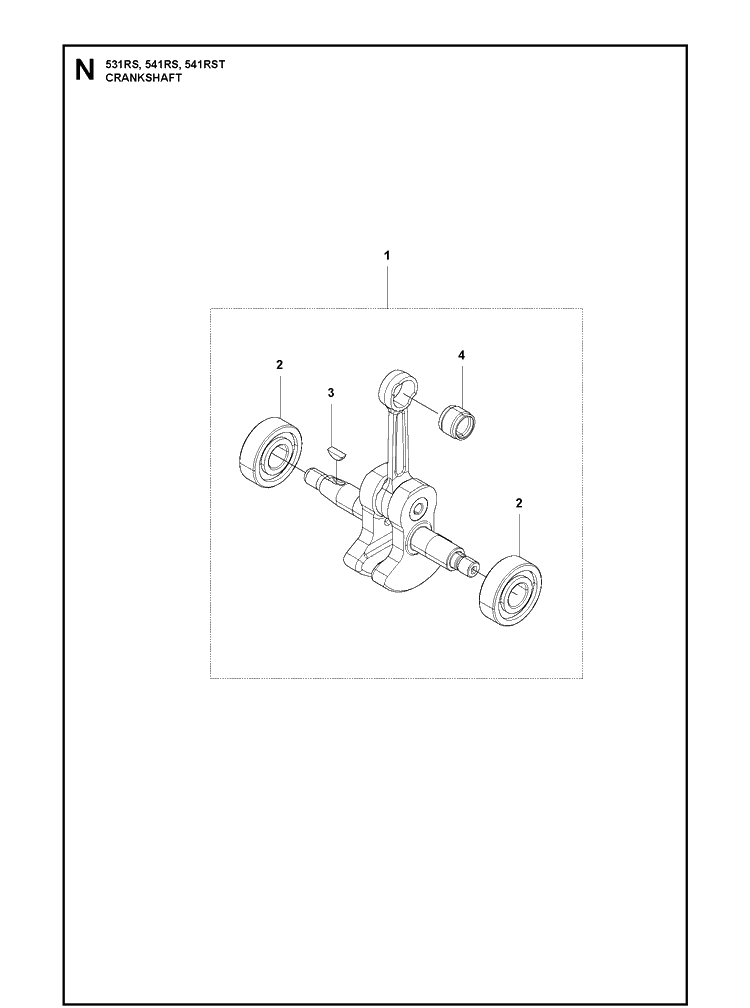 Crankshaft 2 Diagram and Parts List for 541RST  Husqvarna Brush Cutter