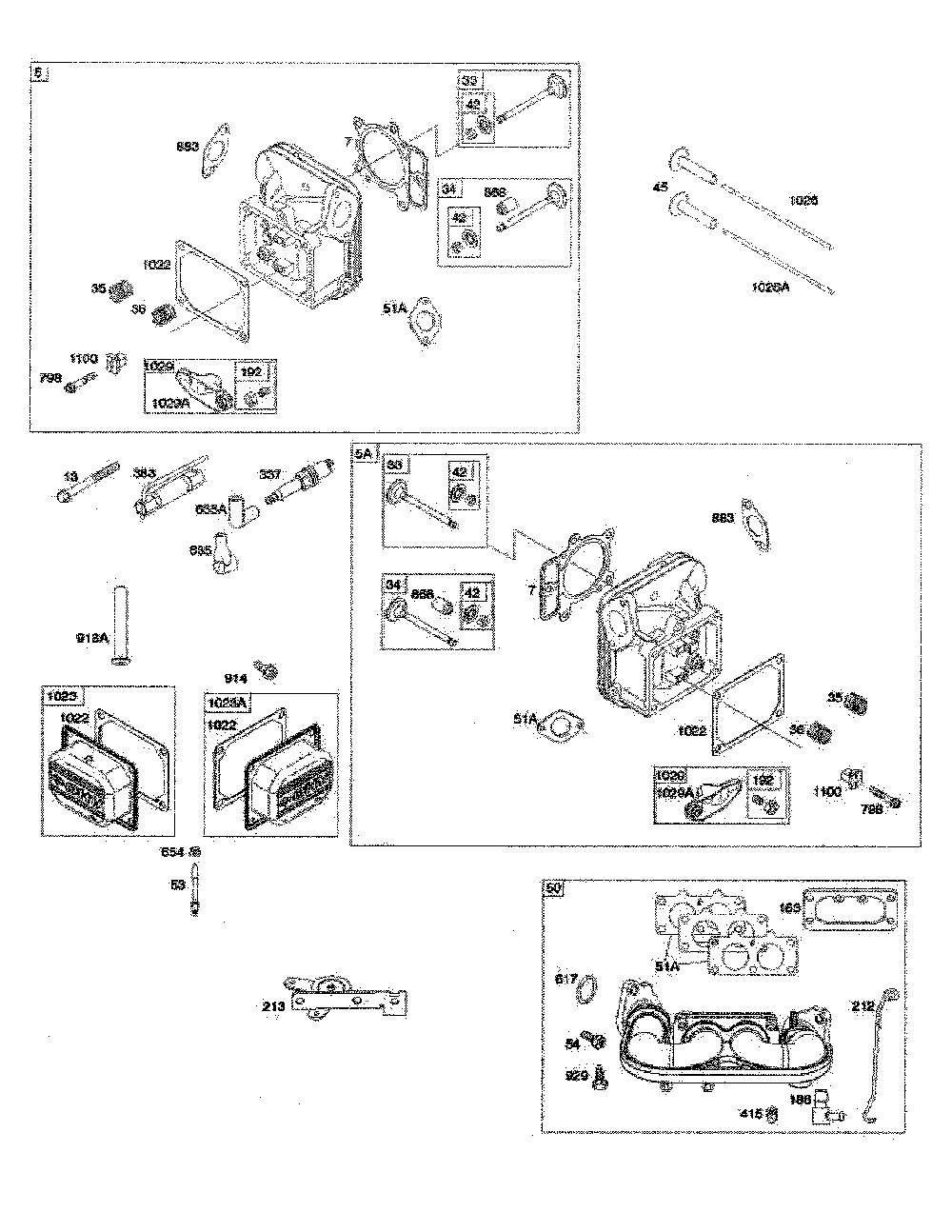 Cylinder head/intake manifold Diagram and Parts List for Z246I-967323901-00  Husqvarna Lawn Mower