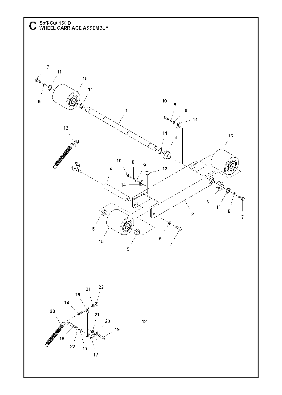 Wheels And Tires Diagram and Parts List for SOFFCUT150D (2010 3000001 & Above)(2010-10) Husqvarna Circular Saw
