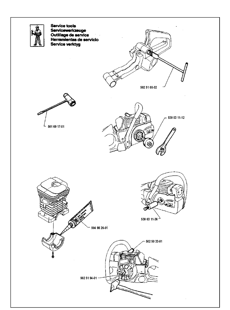 Service Updates Diagram and Parts List for 36 19941800001-Current Husqvarna Chainsaw