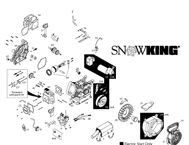 Engine 2 Diagram and Parts List for ST121E (96183000102)(2012-09) Husqvarna Snow Blower
