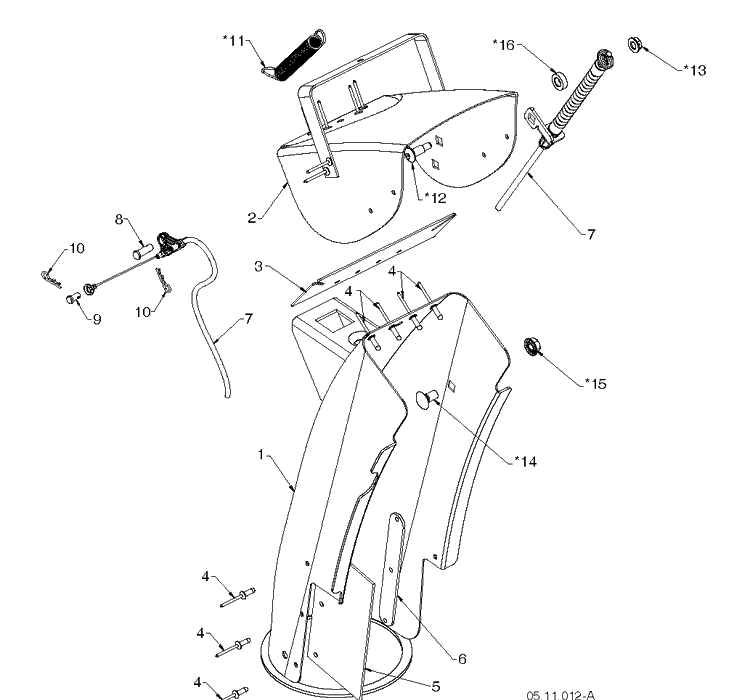 Control Panel And Discharge Chute 3 Diagram and Parts List for ST327 (97046940100)(2020-05) Husqvarna Snow Blower