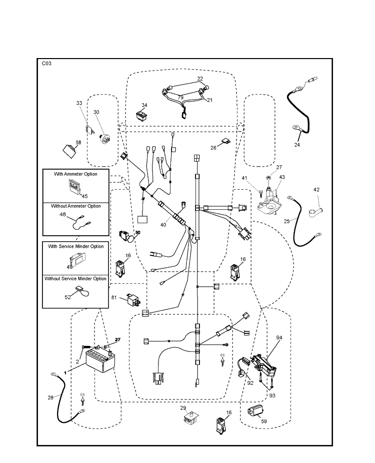 Electrical Diagram and Parts List for CTH150 (96061018202)(2007-09) Husqvarna Lawn Tractor