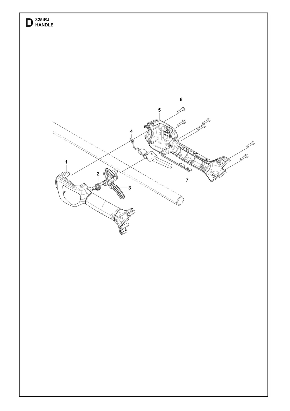 Handle Diagram and Parts List for 325IRJ  Husqvarna Brush Cutter