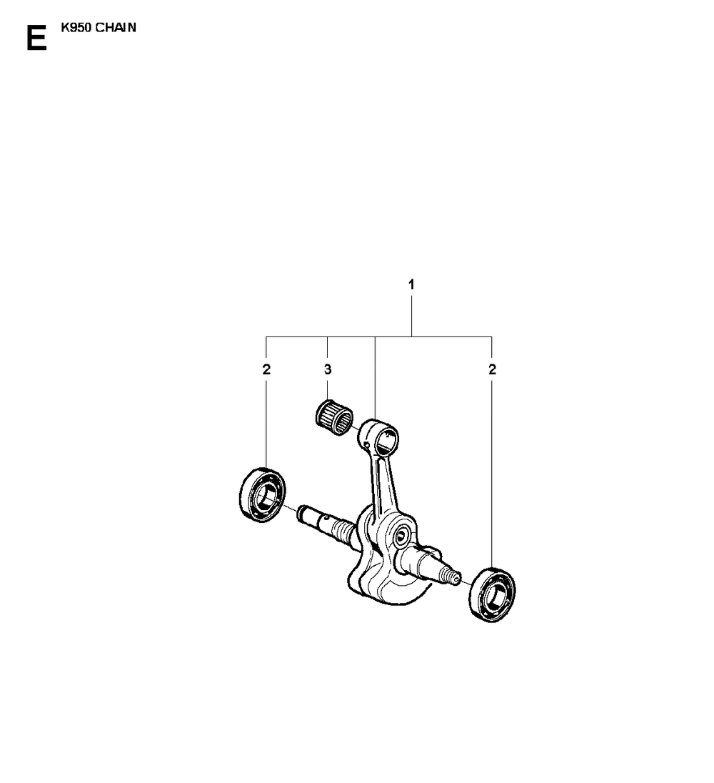 Crankshaft Diagram and Parts List for K950CHAIN 2007-01 Husqvarna Circular Saw