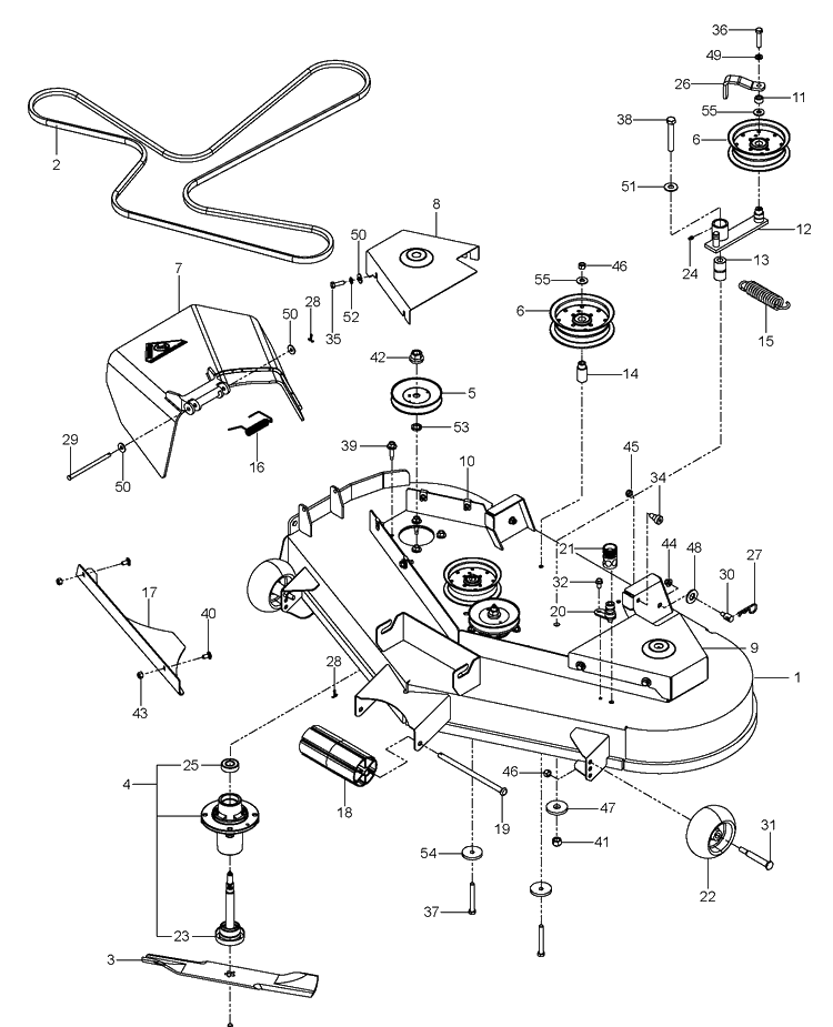 Mower Deck / Cutting Deck Diagram and Parts List for EZ4824TFBF (96665950201)(2012-06) Husqvarna Lawn Mower