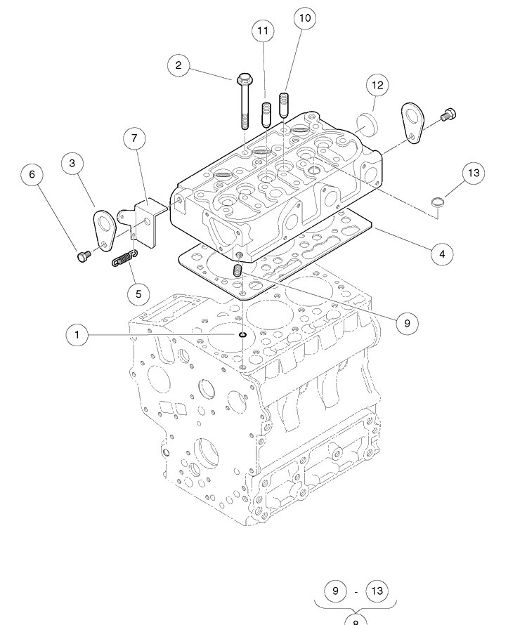 Cylinder Head Diagram and Parts List for HUV4421GXP 2009 Husqvarna Lawn Tractor