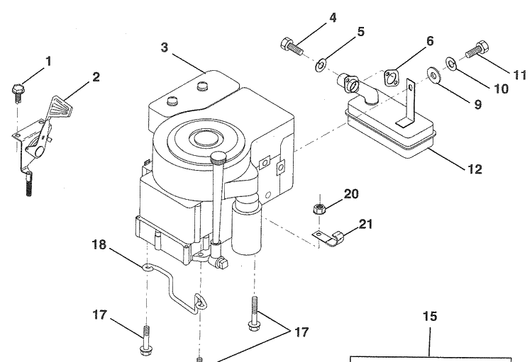 Engine / Throttle Diagram and Parts List for LR120 (HU1236C)(954000582)(1993-01) Husqvarna Lawn Mower