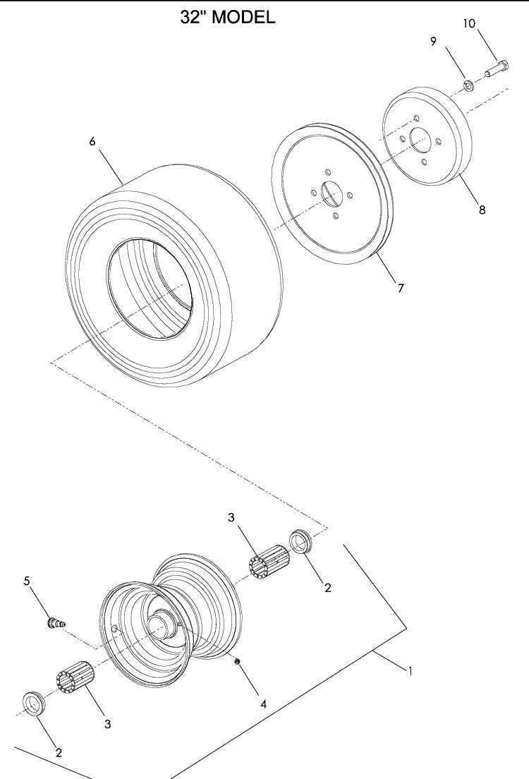 Wheels And Tires 2 Diagram and Parts List for WG3213P (968999114)(2008-06) Husqvarna Lawn Mower