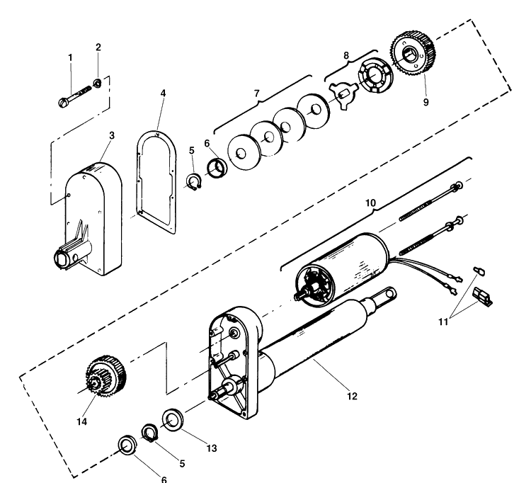 Actuator Diagram and Parts List for EAV20A 2001-05 Husqvarna Lawn Tractor Accessories