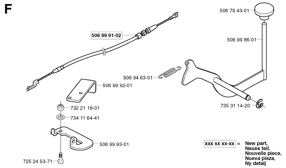 Pedals 2 Diagram and Parts List for PF21 2002-03 Husqvarna Lawn Tractor