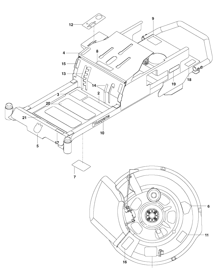 Decals Diagram and Parts List for RZ3016CA (966612302)(2013-12) Husqvarna Lawn Mower