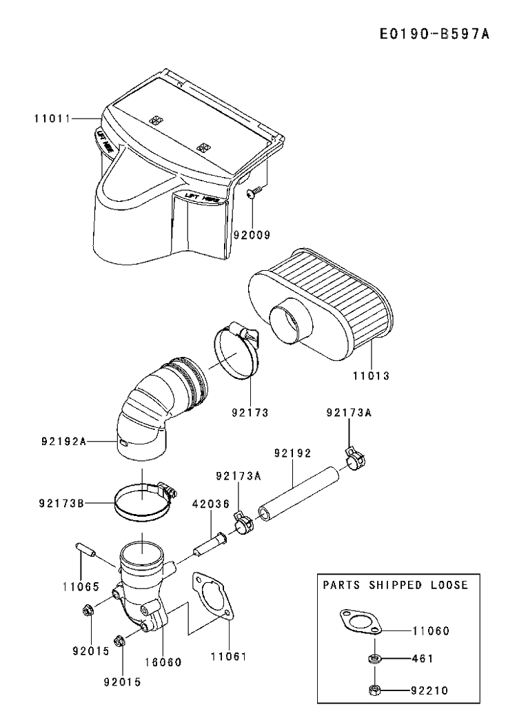 Air Filter And Muffler Diagram and Parts List for FR651V-AS31 2017-09 Husqvarna Engine