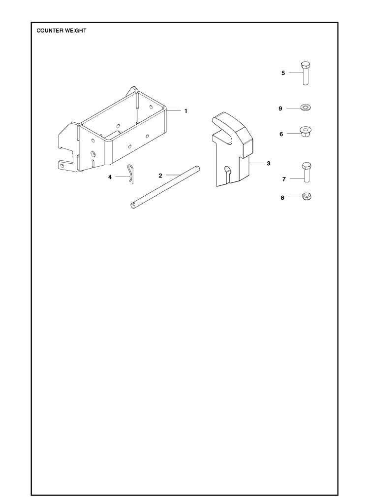 Counter Weight Diagram and Parts List for P525  Husqvarna Lawn Mower
