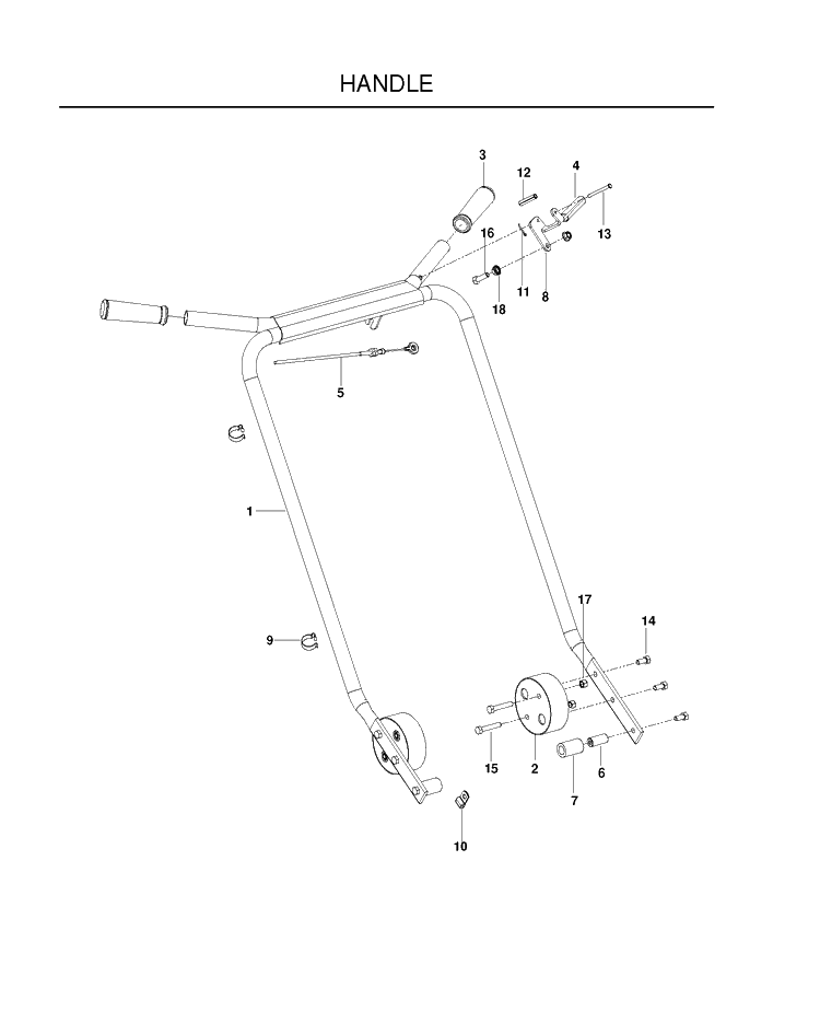 Handle Diagram and Parts List for SC18 (968999510)(2010-09) Husqvarna Lawn Tractor Accessories
