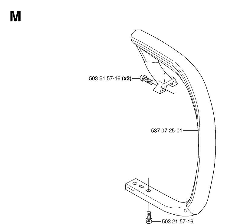 Handle Diagram and Parts List for 339XP 20063600001-20100600000 Husqvarna Chainsaw