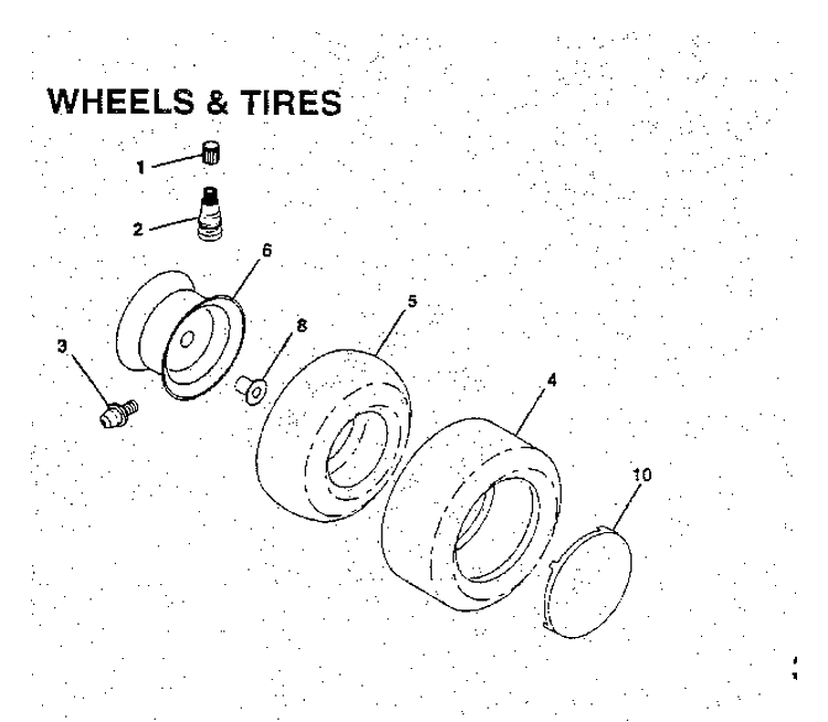 Wheels And Tires Diagram and Parts List for YTH180 (954001022)(1994-03) Husqvarna Lawn Tractor