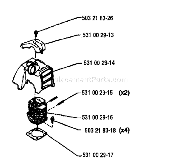 Page D Diagram and Parts List for 26H 1994-03 Husqvarna Trimmer
