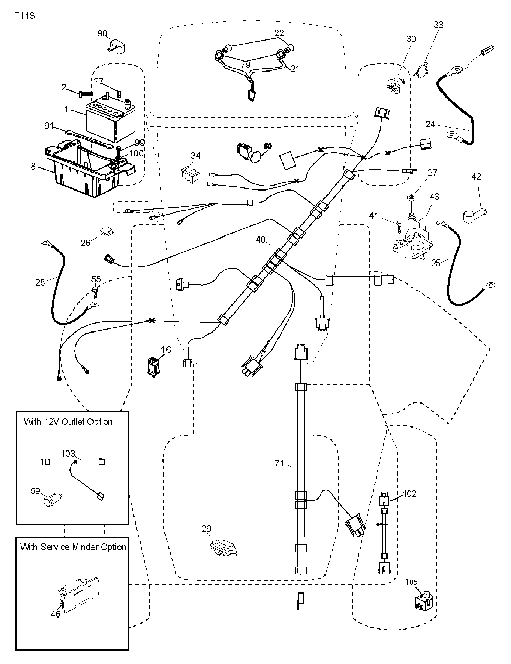 Electrical Diagram and Parts List for GTH260TWIN (96041004504)(2010-03) Husqvarna Lawn Tractor
