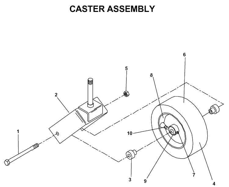 Casters Diagram and Parts List for BZE7234D (033600000 & HIGHER)(2004-01) Husqvarna Lawn Tractor