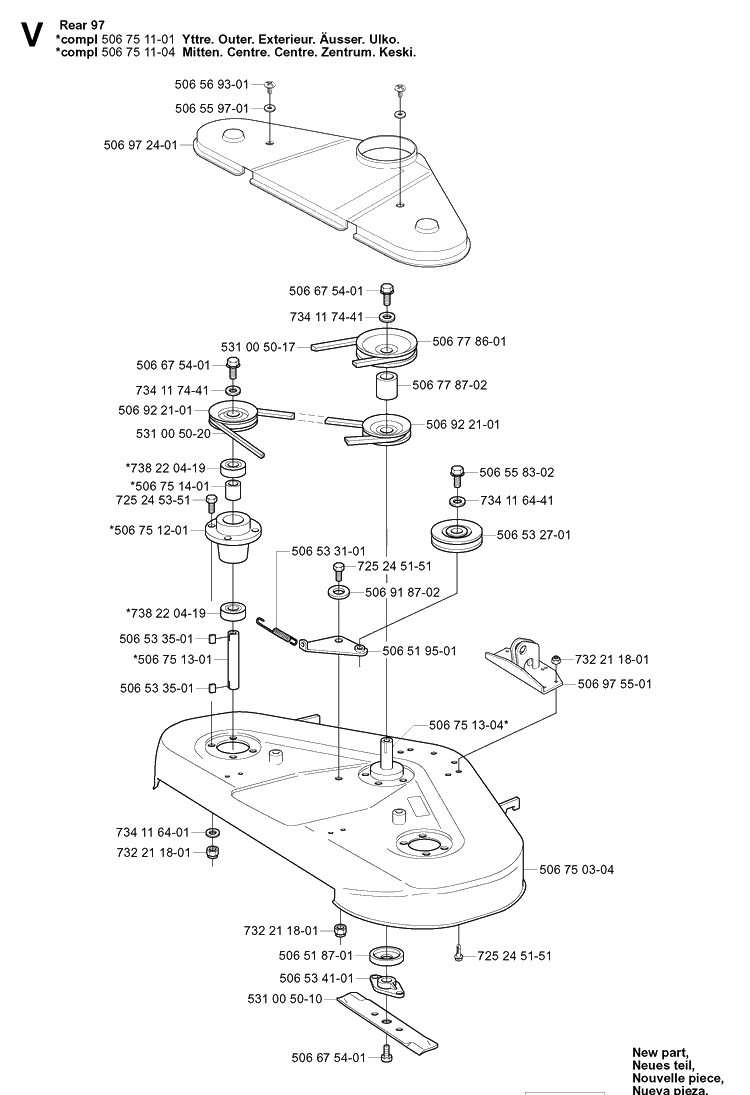 Protection Frame Diagram and Parts List for PR15 2003-01 Husqvarna Lawn Mower