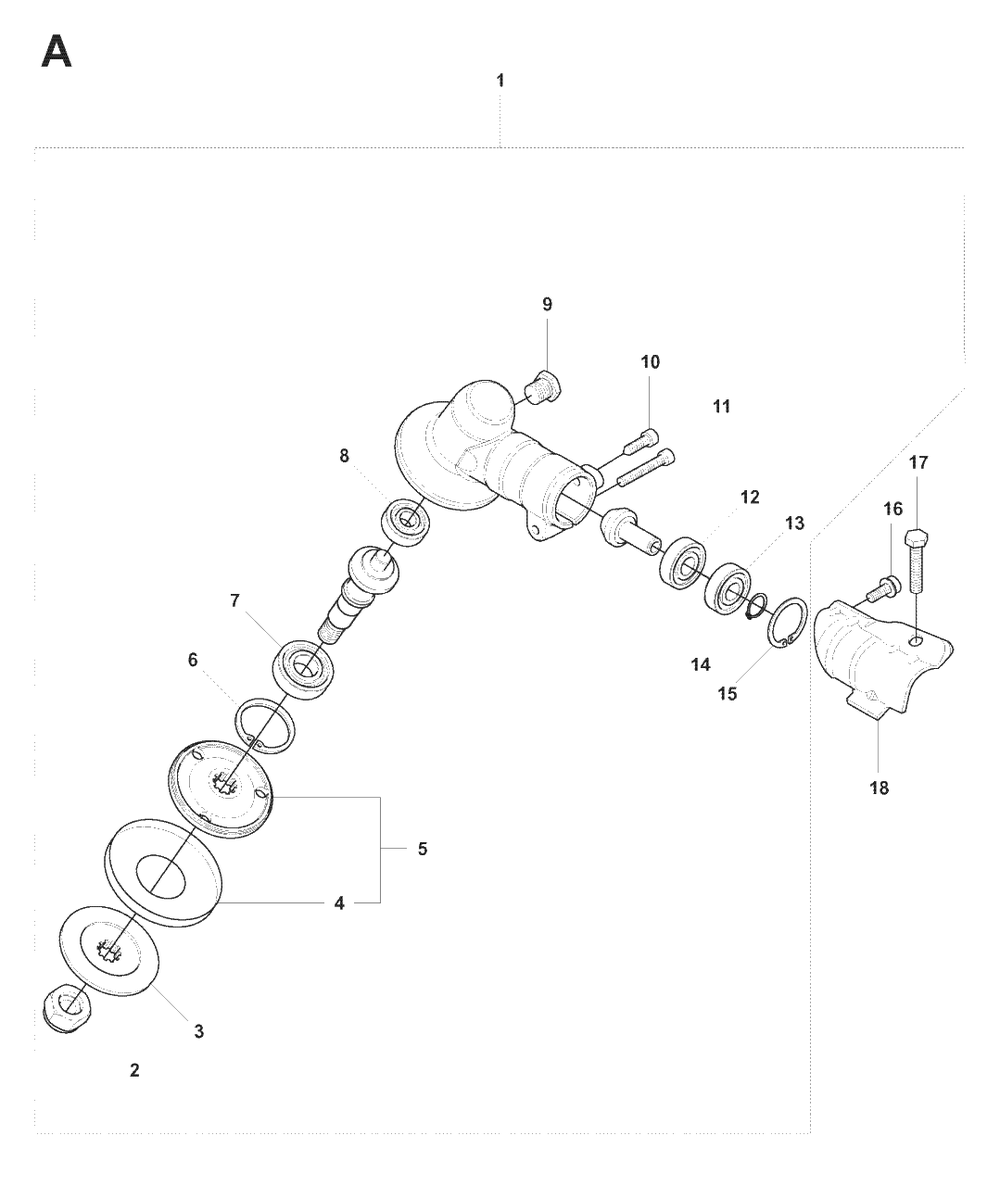 Bevel Gear Diagram and Parts List for 327LX 20080900001 - 20090100000 Husqvarna Trimmer