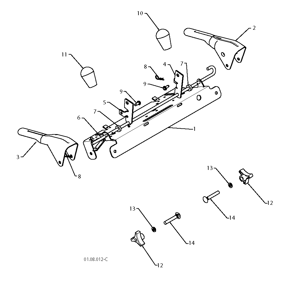 Control Panel And Discharge Chute Diagram and Parts List for 11527SB96193006400 2010-06 Husqvarna Snow Blower