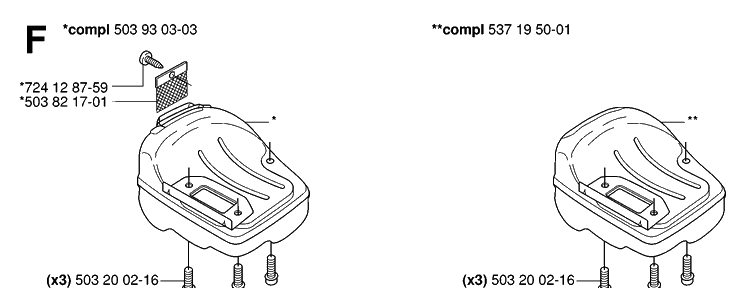 Muffler Diagram and Parts List for 339XP 20063600001-20100600000 Husqvarna Chainsaw