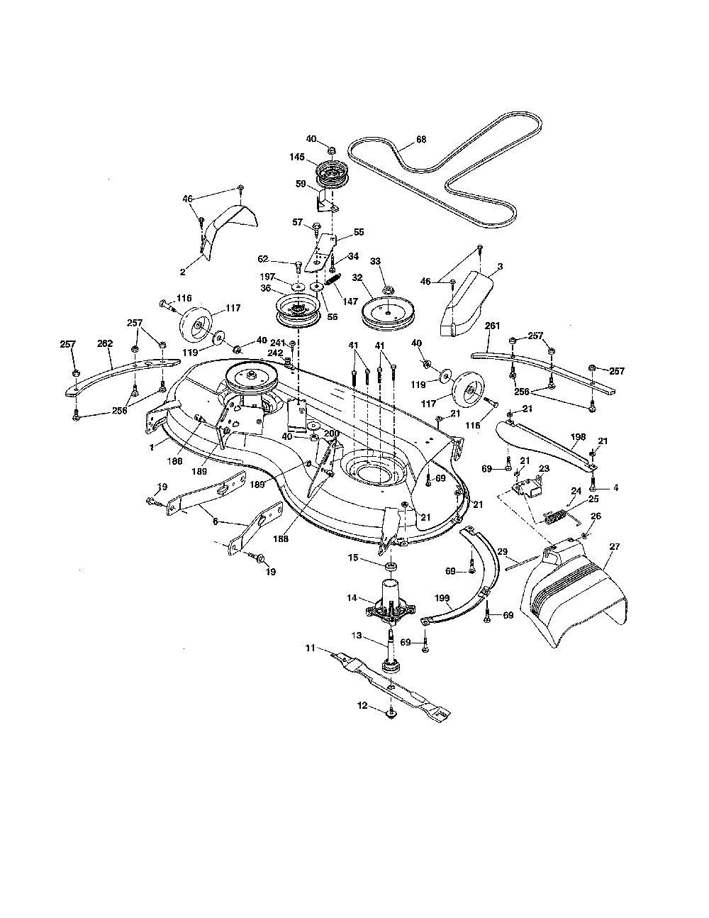 Mower deck Diagram and Parts List for YTH18K46-96043021800  Husqvarna Lawn Tractor