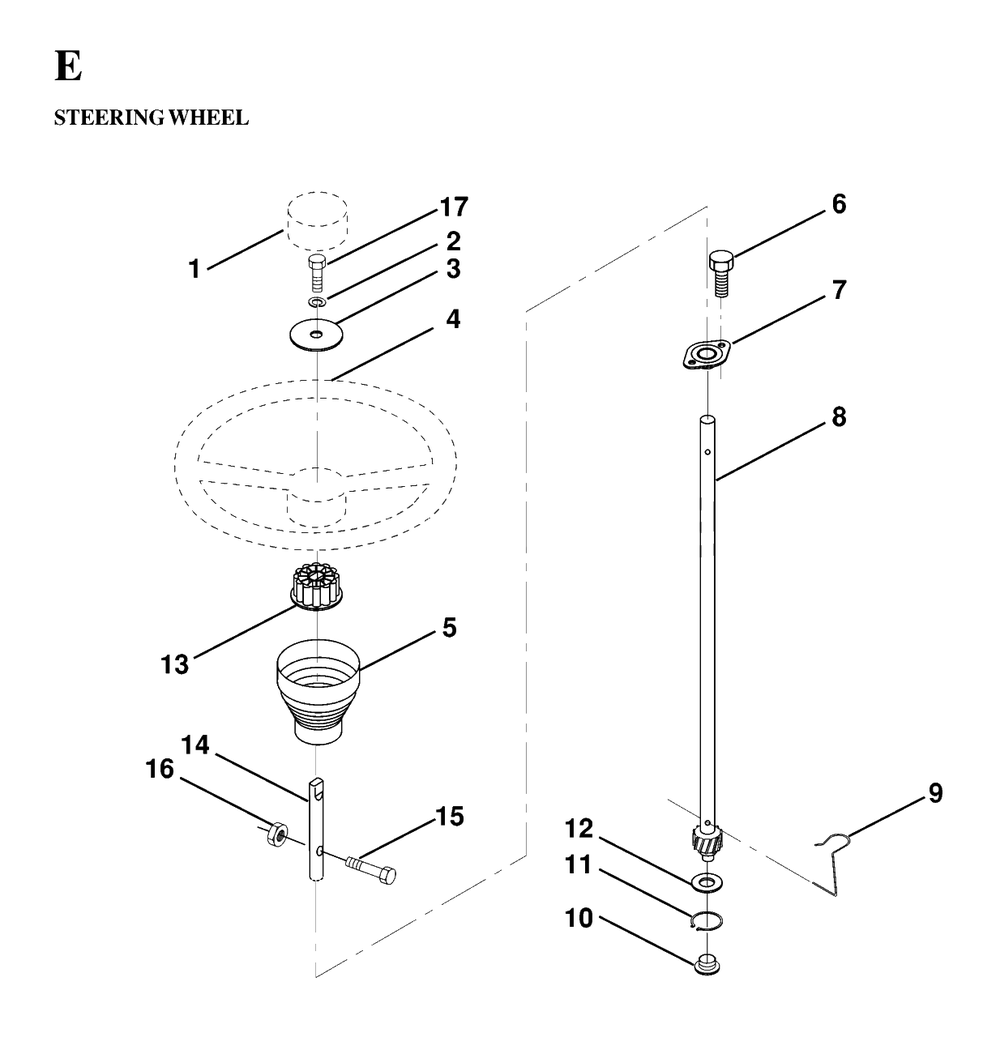 Steering Diagram and Parts List for LT125 (954170002-A)(1997-03) Husqvarna Lawn Tractor