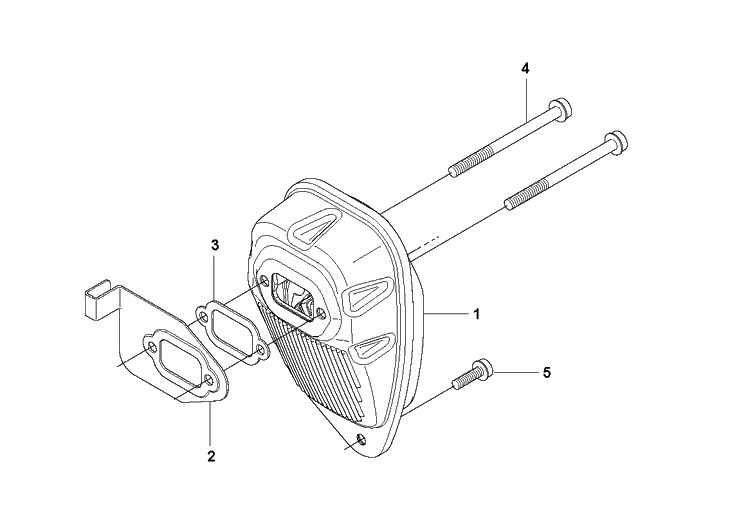 Muffler Diagram and Parts List for 241R 20144900001-Current Husqvarna Brush Cutter