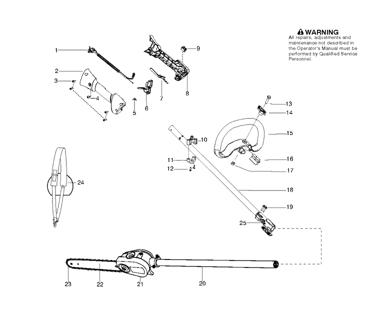 Shaft And Handle Diagram and Parts List for 128LDX 966589201 Husqvarna Edger