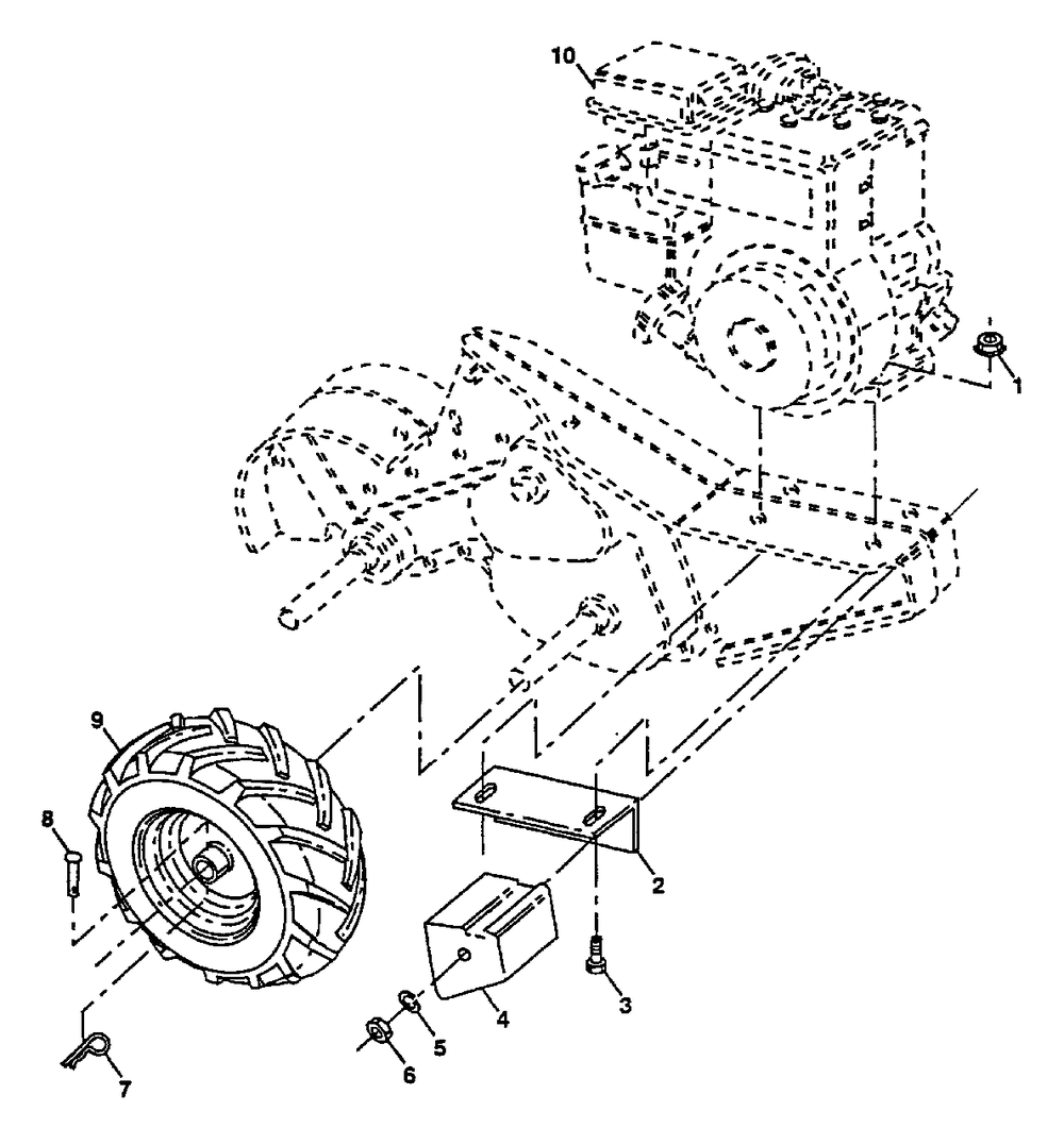 Mainframe, Right Side Diagram and Parts List for CRT50 (954000031-C)(1992-01) Husqvarna Tiller