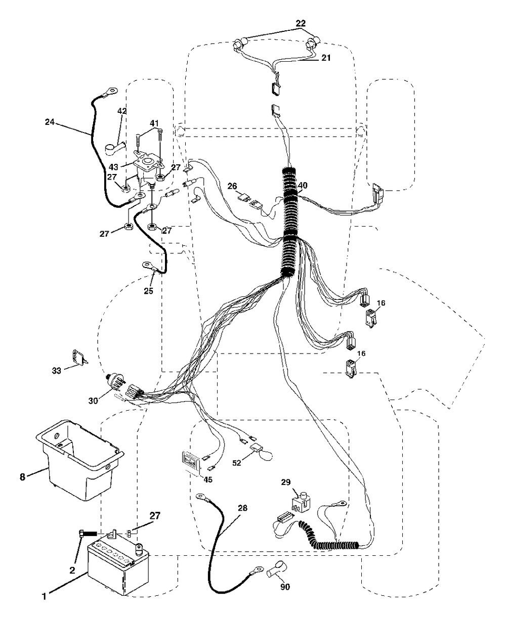 Electrical Diagram and Parts List for LT18542 (954571748-B)(2004-02) Husqvarna Lawn Tractor