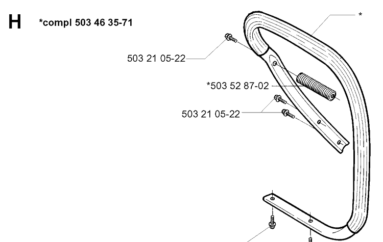 Handle 2 Diagram and Parts List for 394XP 19980900001-Current Husqvarna Chainsaw