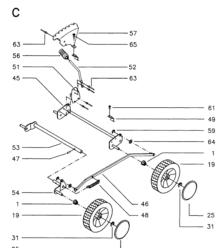 Wheels And Tires 5 Diagram and Parts List for 46 ROYAL Husqvarna Lawn Mower