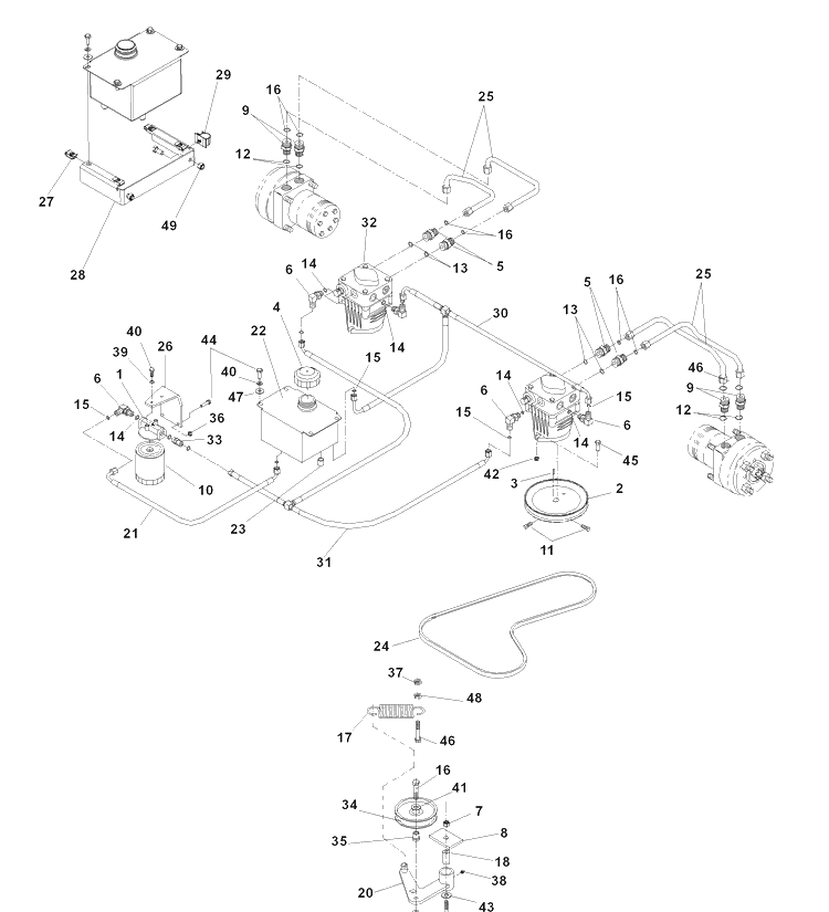 Hydraulic Pump - Motor Diagram and Parts List for IZ5225TXPKOA (968999307)(2007-04) Husqvarna Lawn Mower