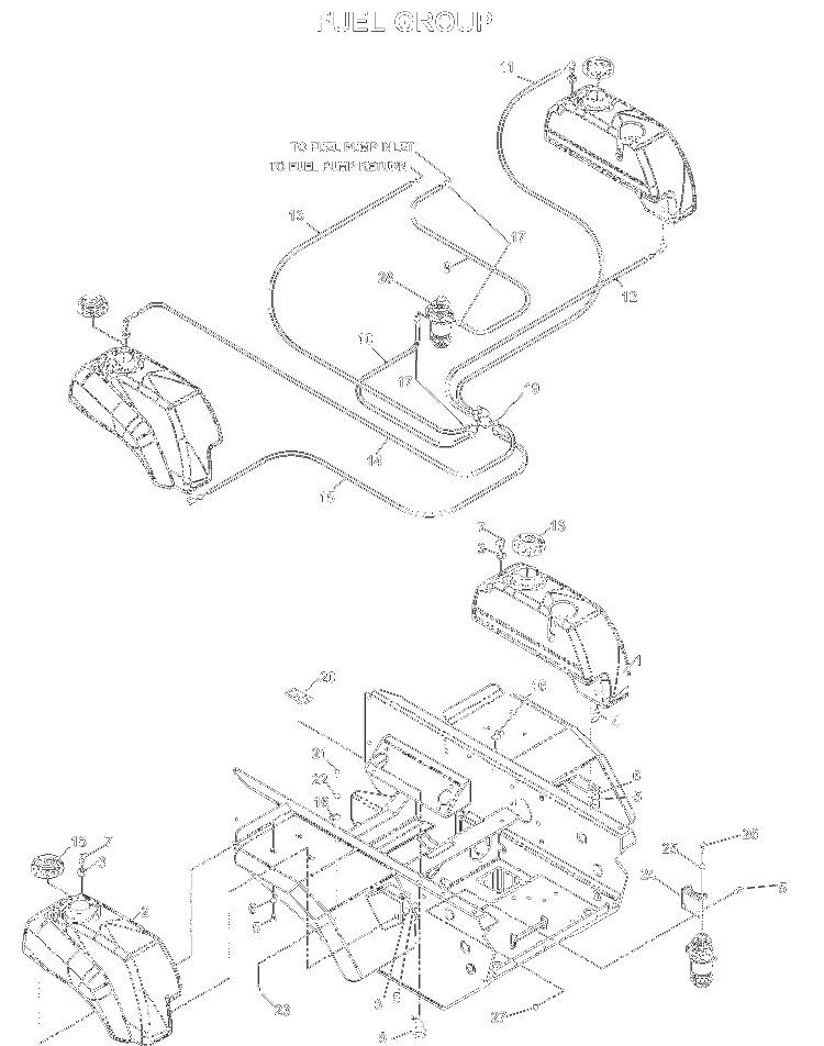 Fuel System Diagram and Parts List for BZE7234D (033600000 & HIGHER)(2004-01) Husqvarna Lawn Tractor
