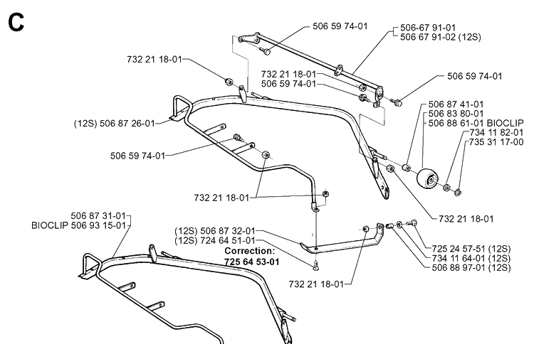 Cover Diagram and Parts List for RIDER970 1997-03 Husqvarna Lawn Mower