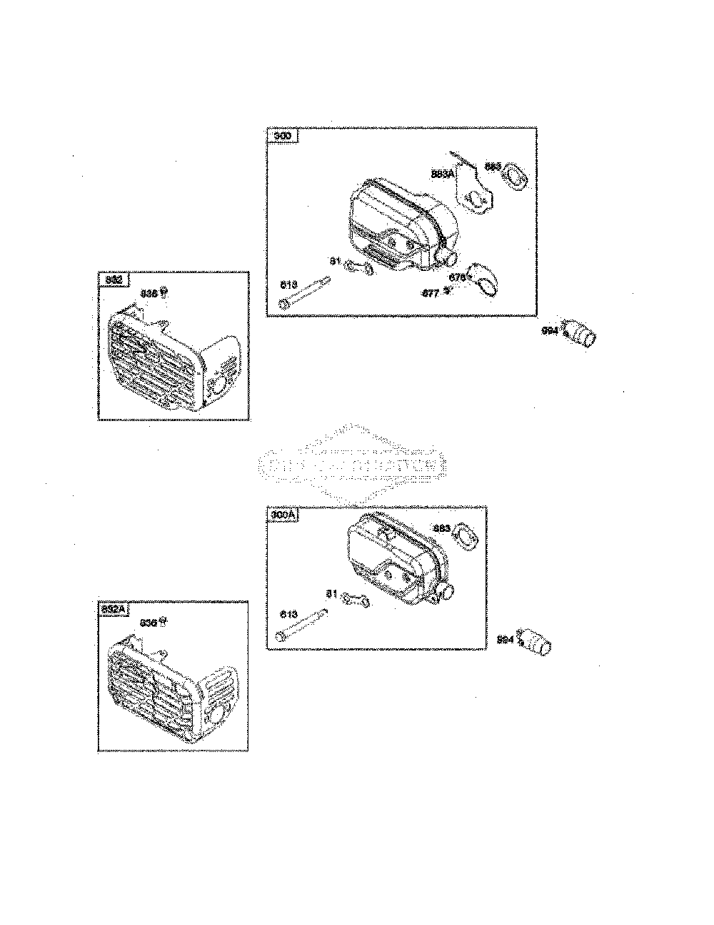 Exhaust system Diagram and Parts List for HU775H-96145000700  Husqvarna Lawn Mower